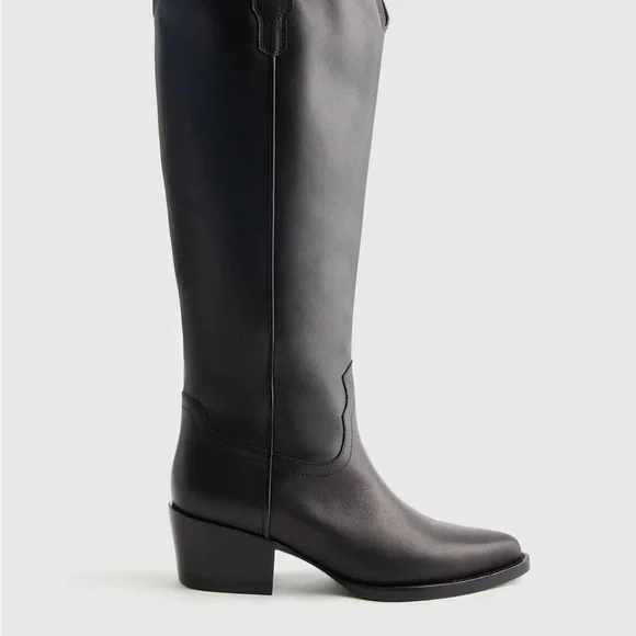 Quince Italian Leather Tall Western Boots - Picture 4 of 5